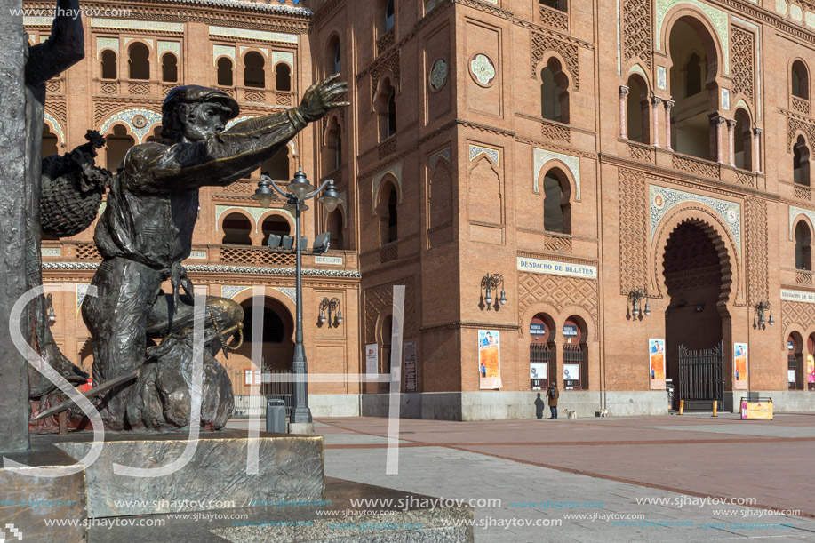 MADRID, SPAIN - JANUARY 24, 2018:  Las Ventas Bullring (Plaza de Toros de Las Ventas) situated at Plaza de torros in City of Madrid, Spain