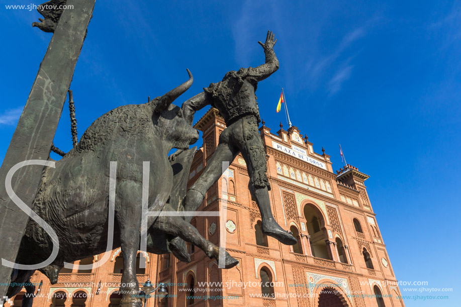 MADRID, SPAIN - JANUARY 24, 2018:  Las Ventas Bullring (Plaza de Toros de Las Ventas) situated at Plaza de torros in City of Madrid, Spain