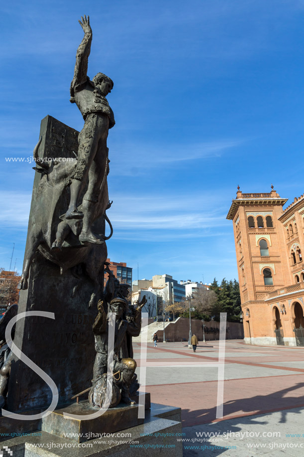 MADRID, SPAIN - JANUARY 24, 2018:  Las Ventas Bullring (Plaza de Toros de Las Ventas) situated at Plaza de torros in City of Madrid, Spain