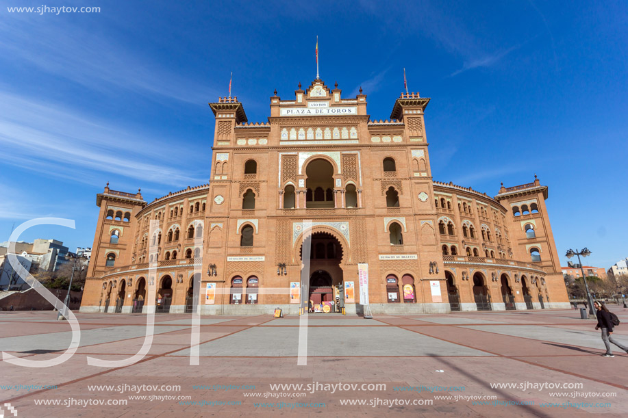 MADRID, SPAIN - JANUARY 24, 2018:  Las Ventas Bullring (Plaza de Toros de Las Ventas) situated at Plaza de torros in City of Madrid, Spain