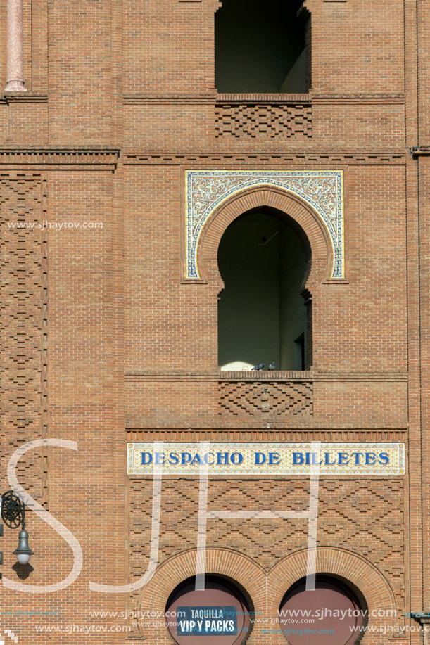 MADRID, SPAIN - JANUARY 24, 2018:  Las Ventas Bullring (Plaza de Toros de Las Ventas) situated at Plaza de torros in City of Madrid, Spain