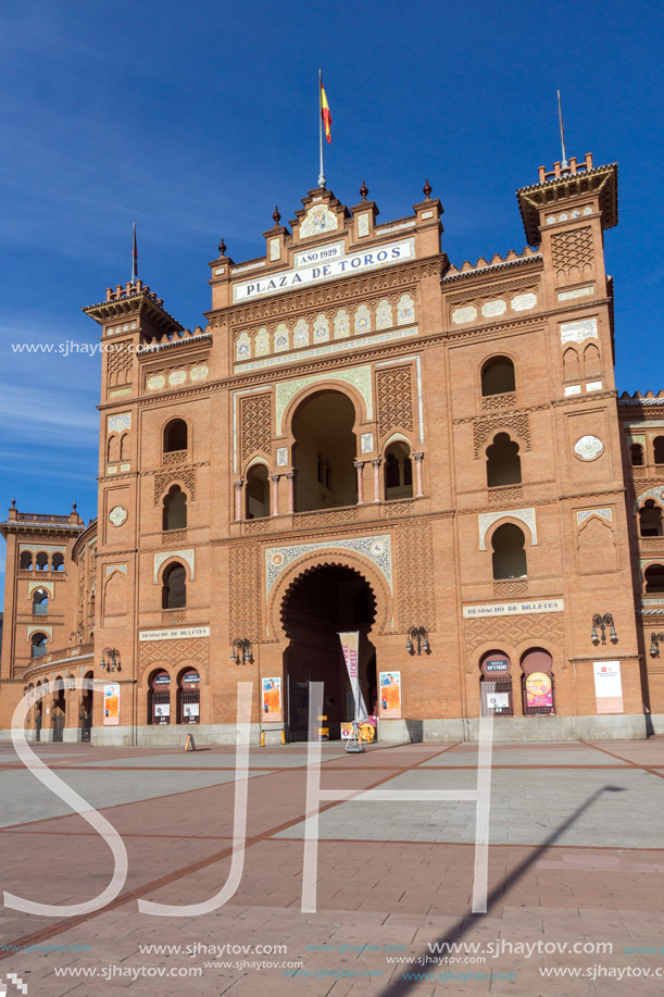 MADRID, SPAIN - JANUARY 24, 2018:  Las Ventas Bullring (Plaza de Toros de Las Ventas) situated at Plaza de torros in City of Madrid, Spain