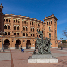 MADRID, SPAIN - JANUARY 24, 2018:  Las Ventas Bullring (Plaza de Toros de Las Ventas) situated at Plaza de torros in City of Madrid, Spain