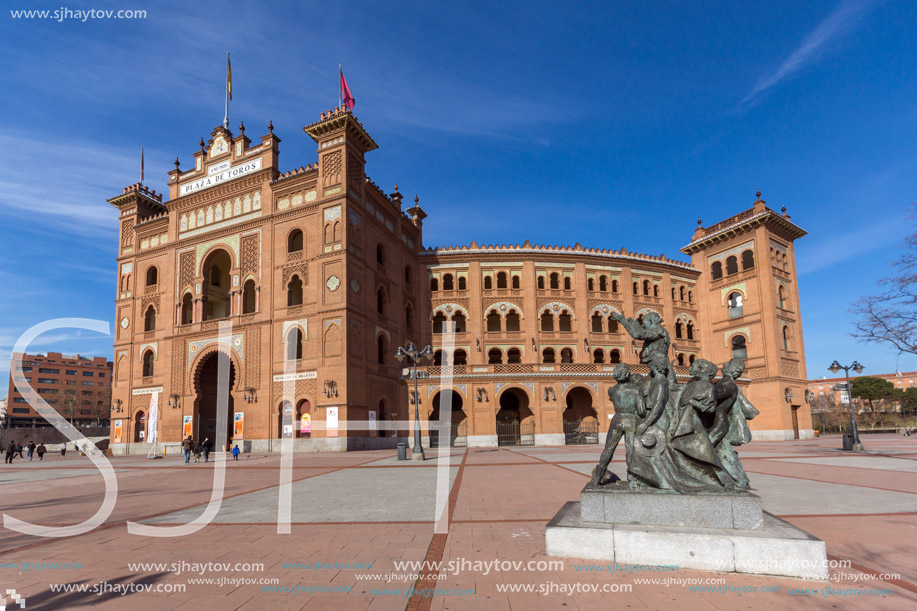 MADRID, SPAIN - JANUARY 24, 2018:  Las Ventas Bullring (Plaza de Toros de Las Ventas) situated at Plaza de torros in City of Madrid, Spain