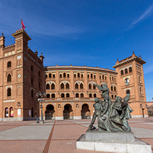 MADRID, SPAIN - JANUARY 24, 2018:  Las Ventas Bullring (Plaza de Toros de Las Ventas) situated at Plaza de torros in City of Madrid, Spain