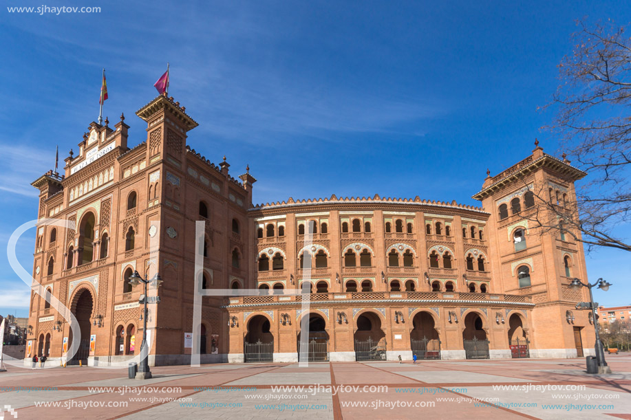 MADRID, SPAIN - JANUARY 24, 2018:  Las Ventas Bullring (Plaza de Toros de Las Ventas) situated at Plaza de torros in City of Madrid, Spain