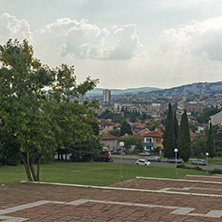 STARA ZAGORA, BULGARIA - AUGUST 5, 2018: Panoramic view of city of Stara Zagora, Bulgaria