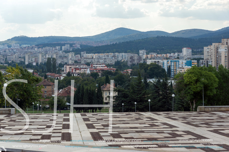 STARA ZAGORA, BULGARIA - AUGUST 5, 2018: Panoramic view of city of Stara Zagora, Bulgaria