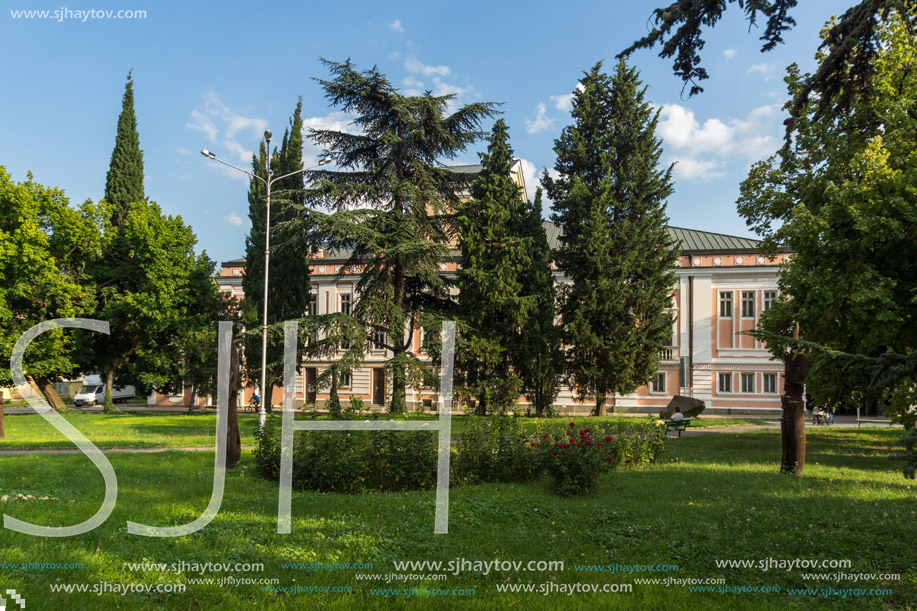 STARA ZAGORA, BULGARIA - AUGUST 5, 2018:  Geo Milev Theater in the center of city of Stara Zagora, Bulgaria