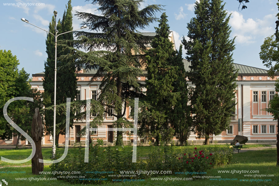 STARA ZAGORA, BULGARIA - AUGUST 5, 2018:  Geo Milev Theater in the center of city of Stara Zagora, Bulgaria