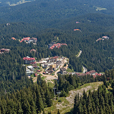 Summer landscape of Rhodope Mountains from Snezhanka tower near ski resort Pamporovo, Smolyan Region, Bulgaria