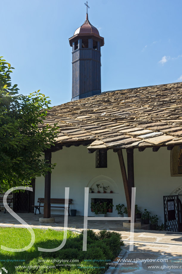 TRYAVNA, BULGARIA - JULY 6, 2018:  Medieval Church of St. Archangel Michael in historical town of Tryavna, Gabrovo region, Bulgaria