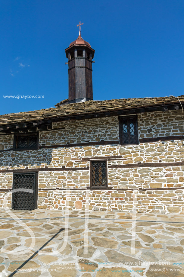 TRYAVNA, BULGARIA - JULY 6, 2018:  Medieval Church of St. Archangel Michael in historical town of Tryavna, Gabrovo region, Bulgaria