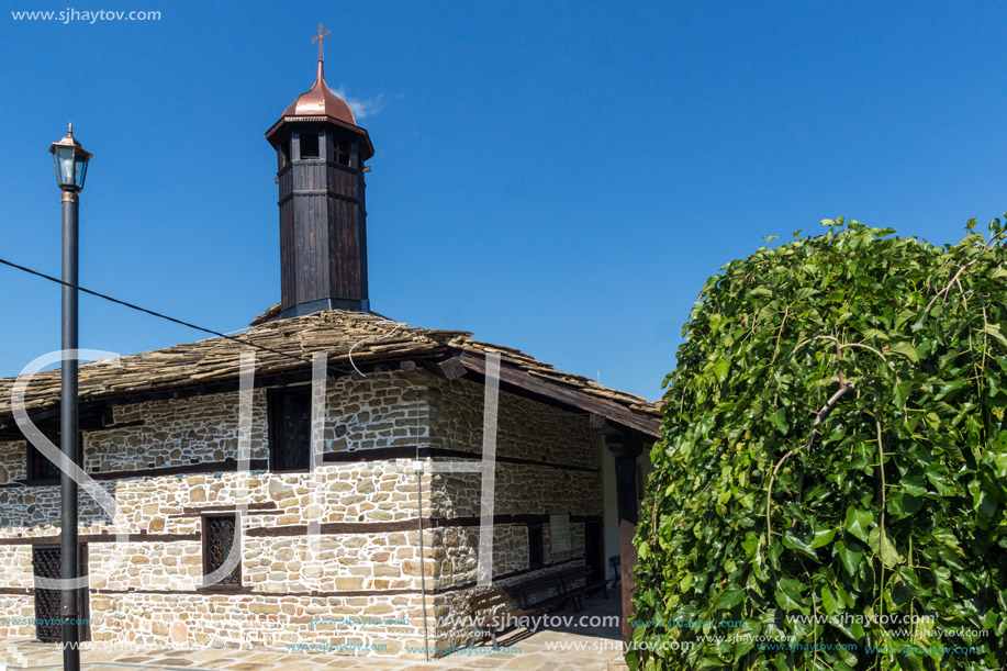 TRYAVNA, BULGARIA - JULY 6, 2018:  Medieval Church of St. Archangel Michael in historical town of Tryavna, Gabrovo region, Bulgaria