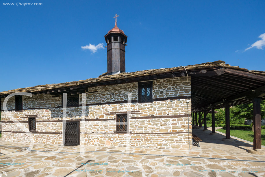 TRYAVNA, BULGARIA - JULY 6, 2018:  Medieval Church of St. Archangel Michael in historical town of Tryavna, Gabrovo region, Bulgaria