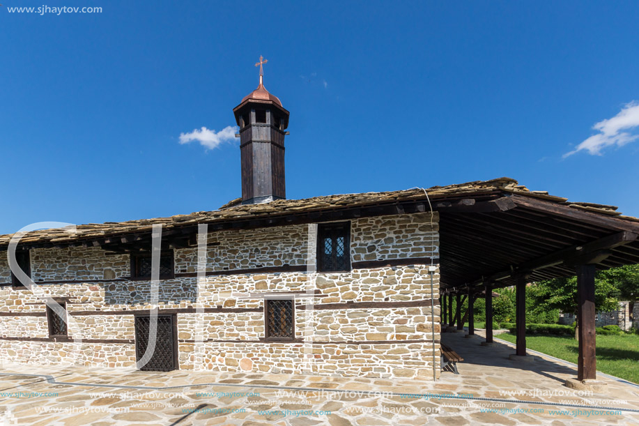 TRYAVNA, BULGARIA - JULY 6, 2018:  Medieval Church of St. Archangel Michael in historical town of Tryavna, Gabrovo region, Bulgaria