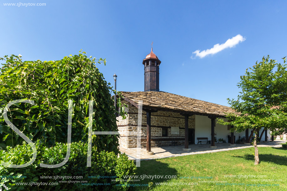 TRYAVNA, BULGARIA - JULY 6, 2018:  Medieval Church of St. Archangel Michael in historical town of Tryavna, Gabrovo region, Bulgaria