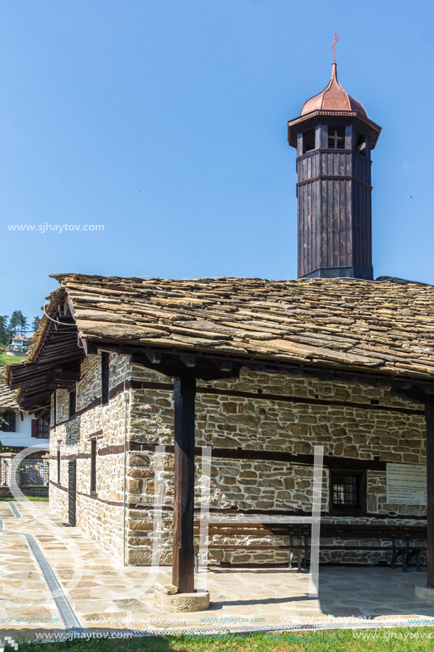 TRYAVNA, BULGARIA - JULY 6, 2018:  Medieval Church of St. Archangel Michael in historical town of Tryavna, Gabrovo region, Bulgaria