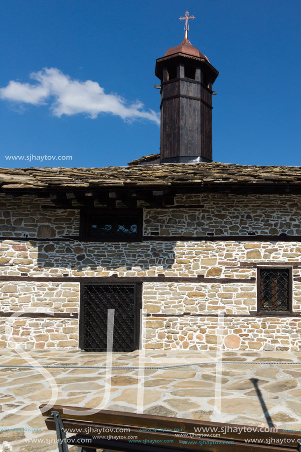 TRYAVNA, BULGARIA - JULY 6, 2018:  Medieval Church of St. Archangel Michael in historical town of Tryavna, Gabrovo region, Bulgaria