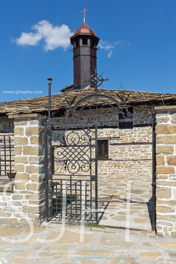 TRYAVNA, BULGARIA - JULY 6, 2018:  Medieval Church of St. Archangel Michael in historical town of Tryavna, Gabrovo region, Bulgaria