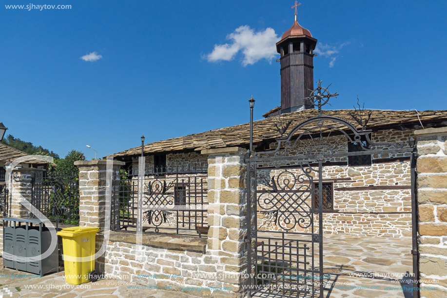 TRYAVNA, BULGARIA - JULY 6, 2018:  Medieval Church of St. Archangel Michael in historical town of Tryavna, Gabrovo region, Bulgaria