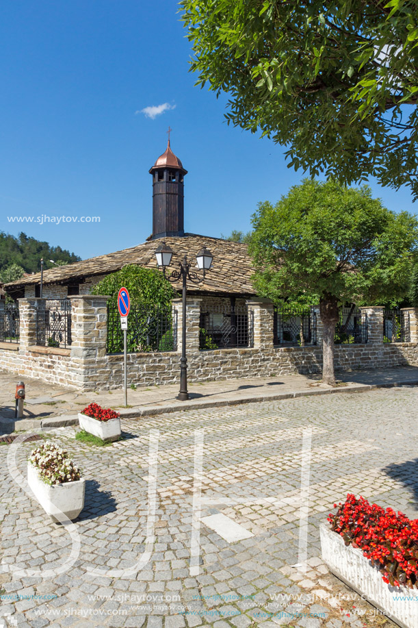 TRYAVNA, BULGARIA - JULY 6, 2018:  Medieval Church of St. Archangel Michael in historical town of Tryavna, Gabrovo region, Bulgaria