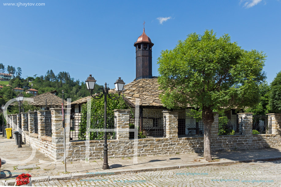 TRYAVNA, BULGARIA - JULY 6, 2018:  Medieval Church of St. Archangel Michael in historical town of Tryavna, Gabrovo region, Bulgaria