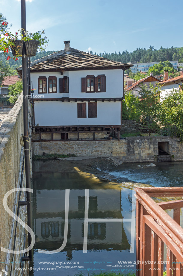 TRYAVNA, BULGARIA - JULY 6, 2018: Medieval houses at the Center of historical town of Tryavna, Gabrovo region, Bulgaria