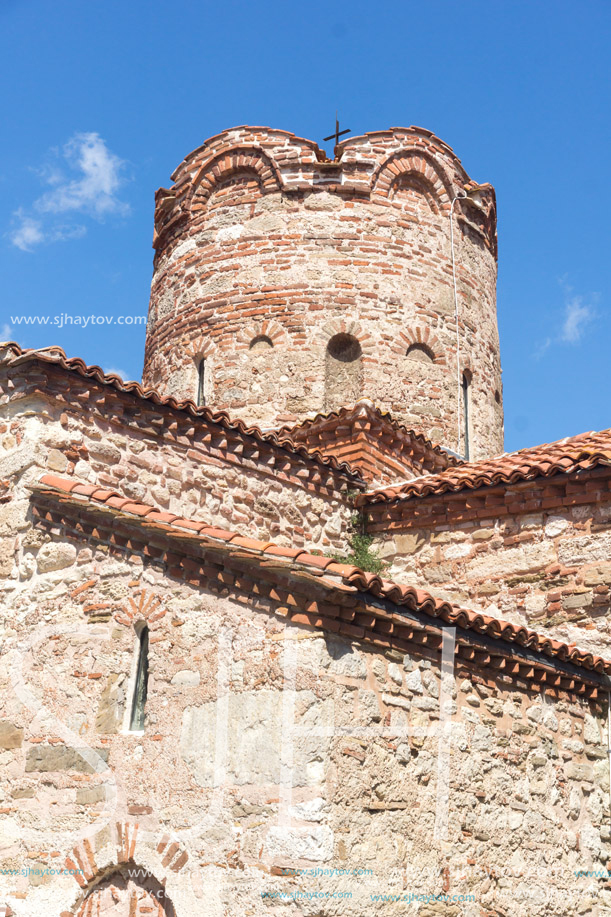 NESSEBAR, BULGARIA - AUGUST 12, 2018: Exterior of Ancient Church of Saint John the Baptist in the town of Nessebar, Burgas Region, Bulgaria