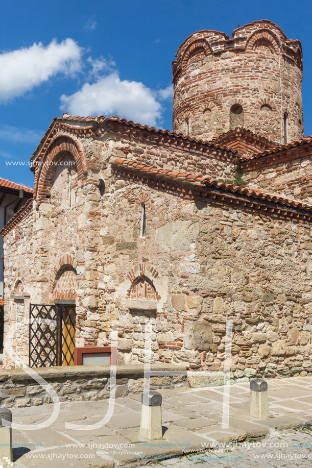 NESSEBAR, BULGARIA - AUGUST 12, 2018: Exterior of Ancient Church of Saint John the Baptist in the town of Nessebar, Burgas Region, Bulgaria