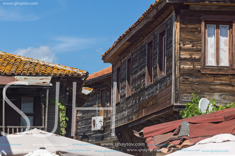 NESSEBAR, BULGARIA - AUGUST 12, 2018: Typical Street in old town of Nessebar, Burgas Region, Bulgaria