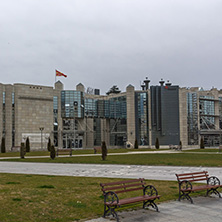 SKOPJE, REPUBLIC OF MACEDONIA - FEBRUARY 24, 2018: Holocaust Museum in city of  Skopje, Republic of Macedonia