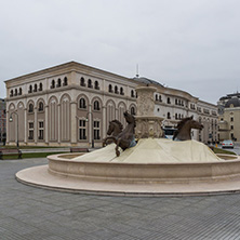 SKOPJE, REPUBLIC OF MACEDONIA - FEBRUARY 24, 2018: Museum of the Macedonian Struggle in city of  Skopje, Republic of Macedonia