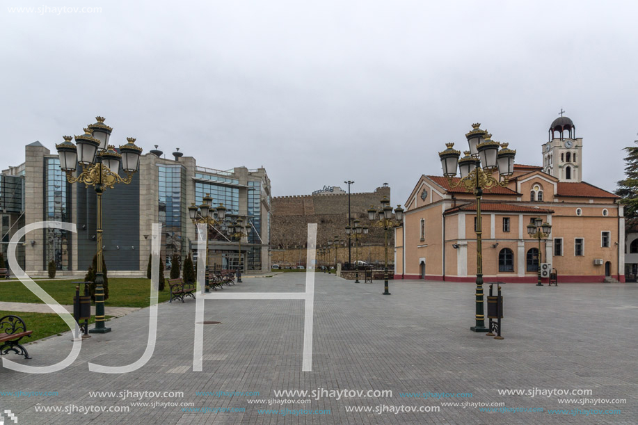 SKOPJE, REPUBLIC OF MACEDONIA - FEBRUARY 24, 2018: Holocaust Museum in city of  Skopje, Republic of Macedonia