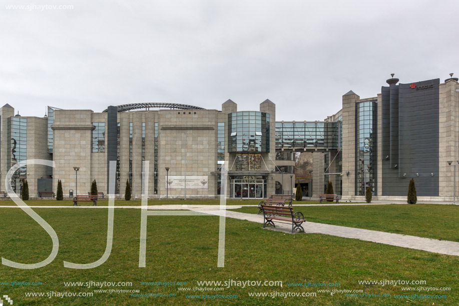 SKOPJE, REPUBLIC OF MACEDONIA - FEBRUARY 24, 2018: Holocaust Museum in city of  Skopje, Republic of Macedonia