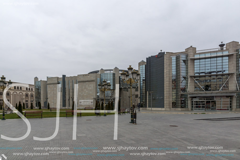 SKOPJE, REPUBLIC OF MACEDONIA - FEBRUARY 24, 2018: Holocaust Museum in city of  Skopje, Republic of Macedonia