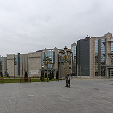 SKOPJE, REPUBLIC OF MACEDONIA - FEBRUARY 24, 2018: Holocaust Museum in city of  Skopje, Republic of Macedonia