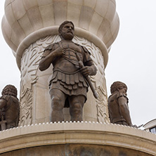 SKOPJE, REPUBLIC OF MACEDONIA - FEBRUARY 24, 2018: Philip II of Macedon Monument in Skopje, Republic of Macedonia