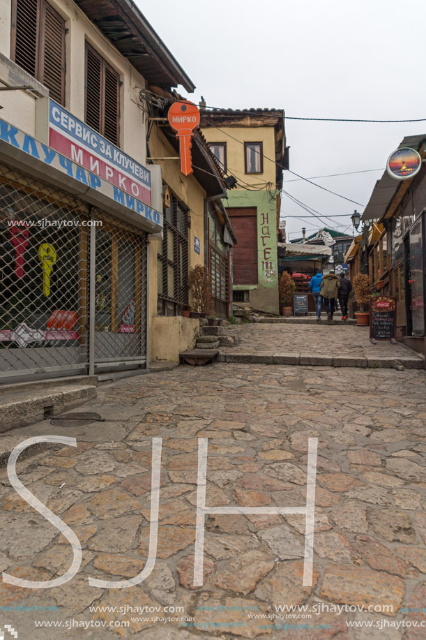 SKOPJE, REPUBLIC OF MACEDONIA - FEBRUARY 24, 2018: Old Bazaar (Old Market) in city of Skopje, Republic of Macedonia