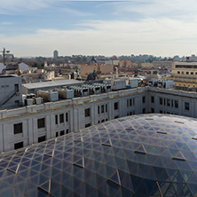 MADRID, SPAIN - JANUARY 24, 2018:  Amazing Panorama of city of Madrid from Cybele Palace (Palacio de Cibeles), Spain