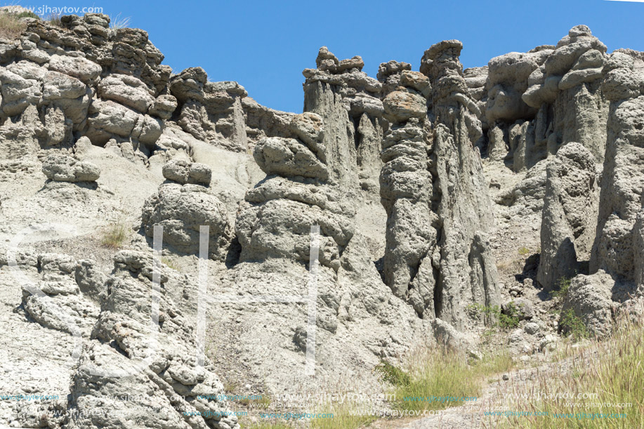 Landscape with rock formation The Stone Dolls of Kuklica near town of Kratovo, Republic of Macedonia