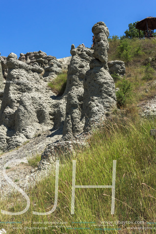 Landscape with rock formation The Stone Dolls of Kuklica near town of Kratovo, Republic of Macedonia