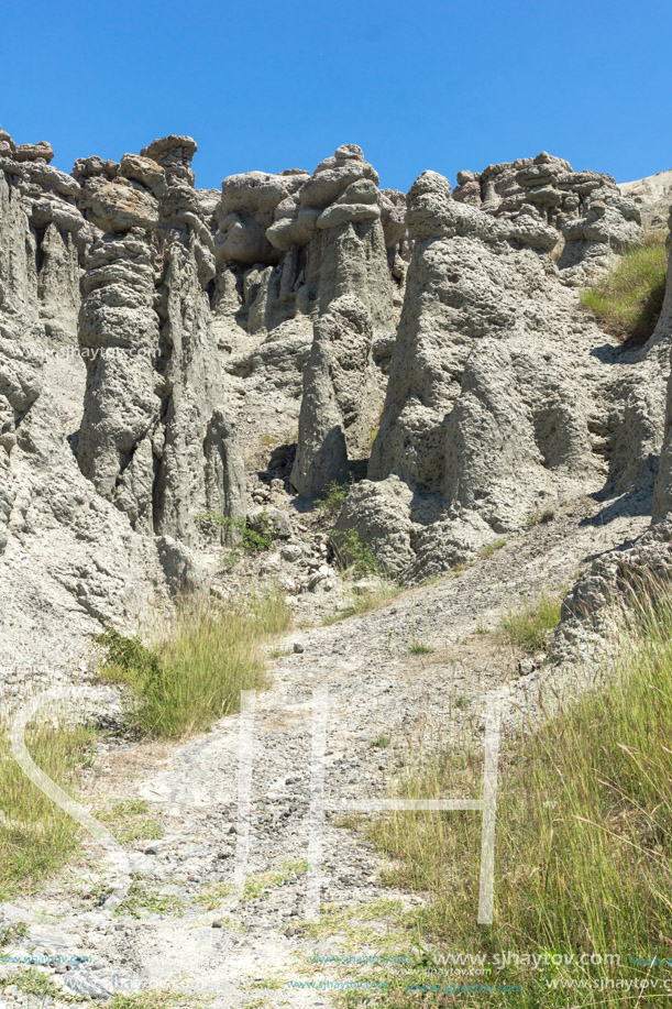 Landscape with rock formation The Stone Dolls of Kuklica near town of Kratovo, Republic of Macedonia