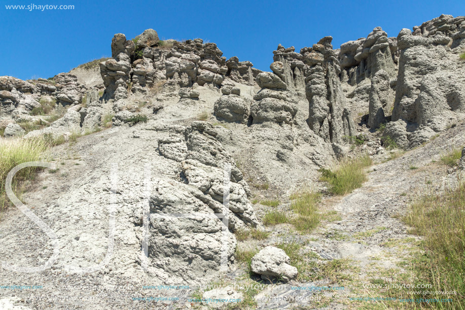 Landscape with rock formation The Stone Dolls of Kuklica near town of Kratovo, Republic of Macedonia