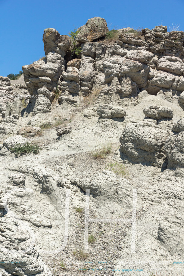 Landscape with rock formation The Stone Dolls of Kuklica near town of Kratovo, Republic of Macedonia