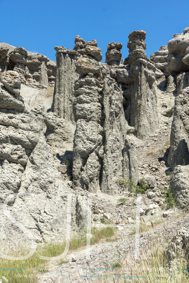 Landscape with rock formation The Stone Dolls of Kuklica near town of Kratovo, Republic of Macedonia