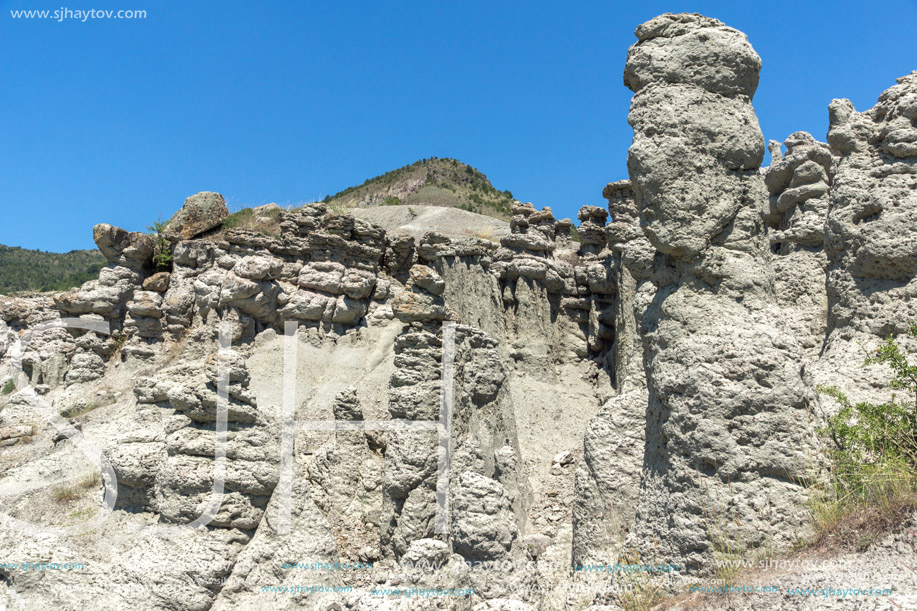 Landscape with rock formation The Stone Dolls of Kuklica near town of Kratovo, Republic of Macedonia