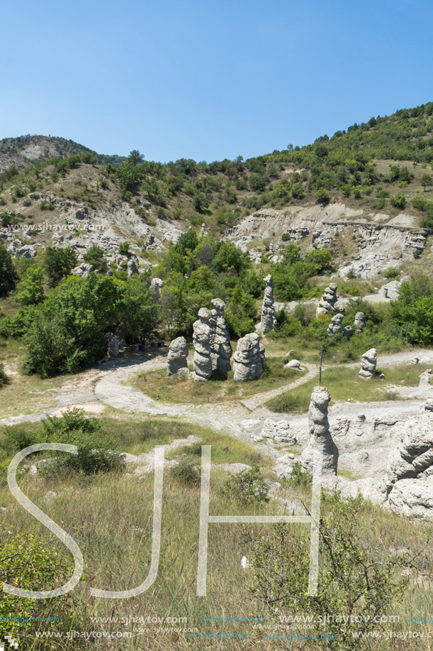 Landscape with rock formation The Stone Dolls of Kuklica near town of Kratovo, Republic of Macedonia