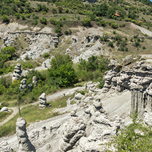 Landscape with rock formation The Stone Dolls of Kuklica near town of Kratovo, Republic of Macedonia