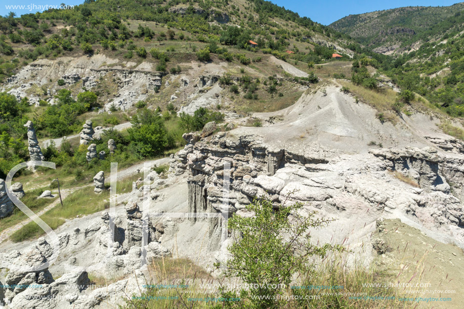 Landscape with rock formation The Stone Dolls of Kuklica near town of Kratovo, Republic of Macedonia